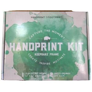 Little Hippo Baby Hand Footprint Kit Clay Keepsake Frame Non-Toxic Newborn